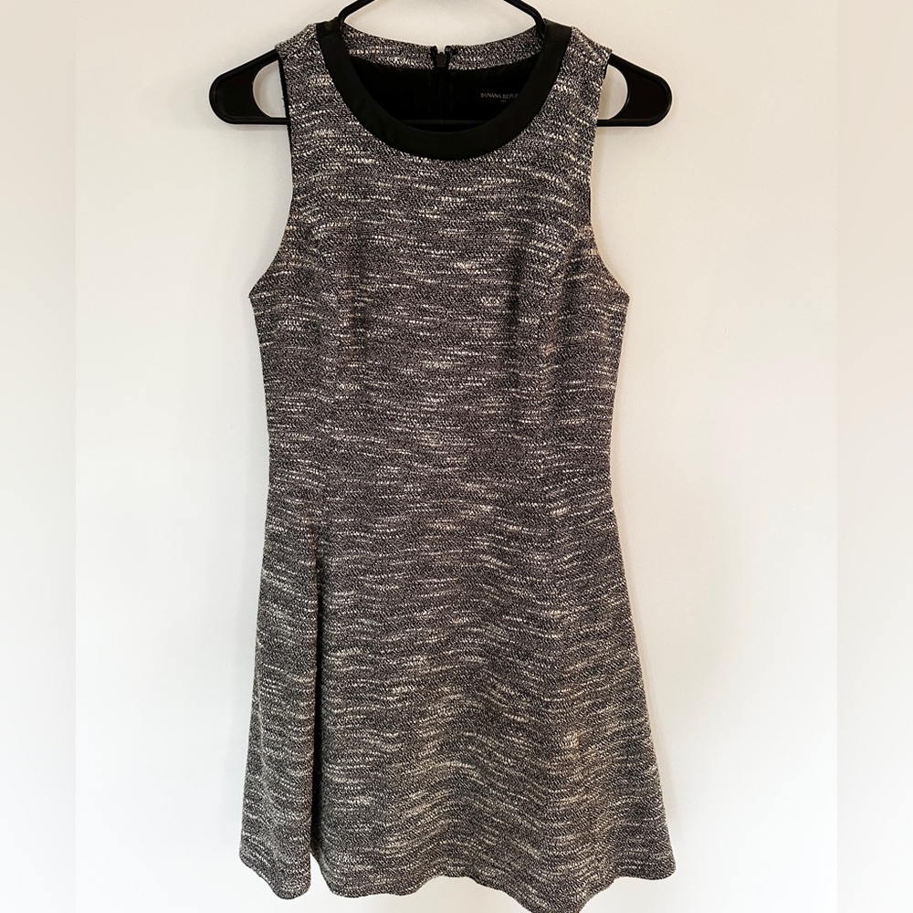 Express black and white knit a-line dress